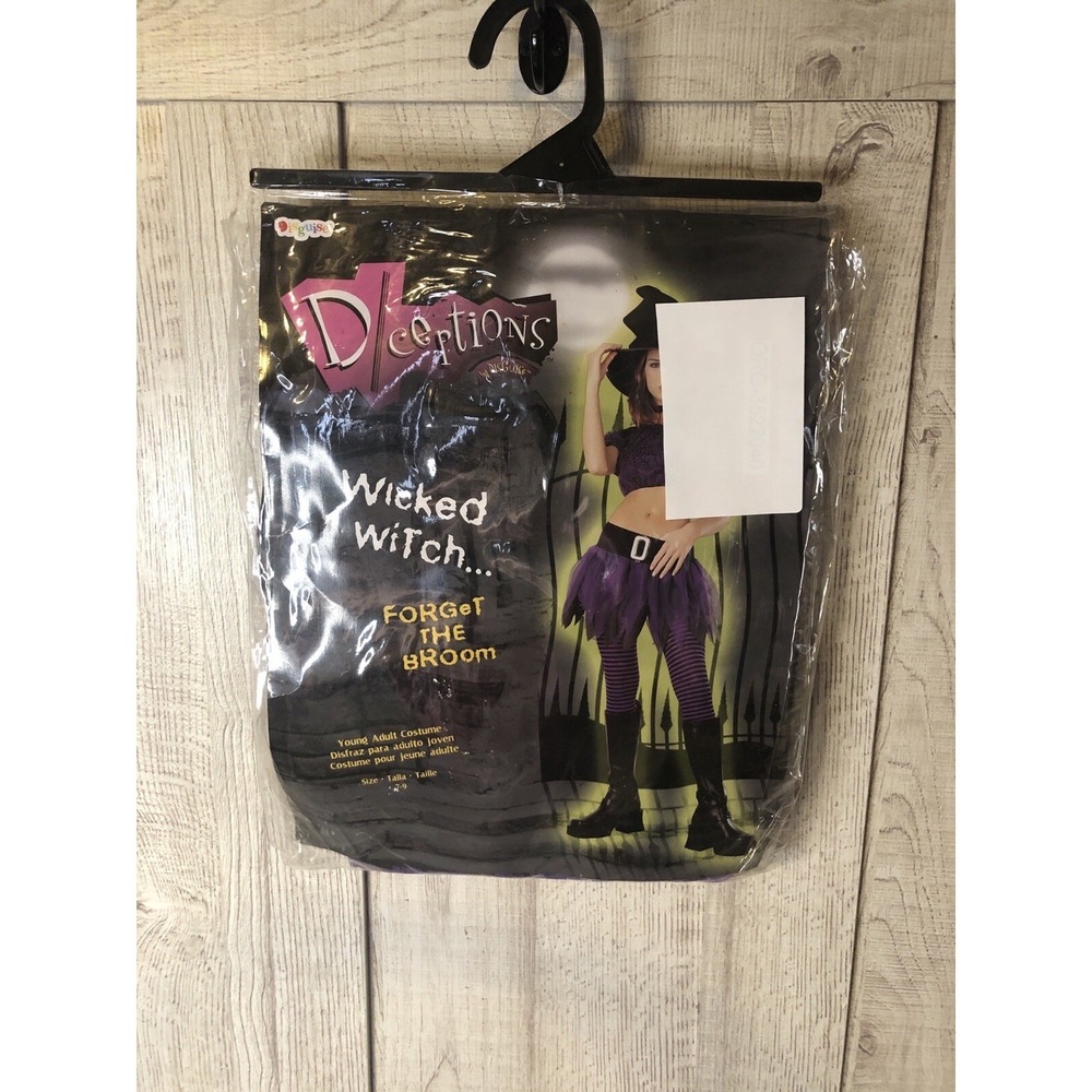 Disguise Young Adult Costume Size 7-9 Black Wicked Witch Halloween Dress Up
